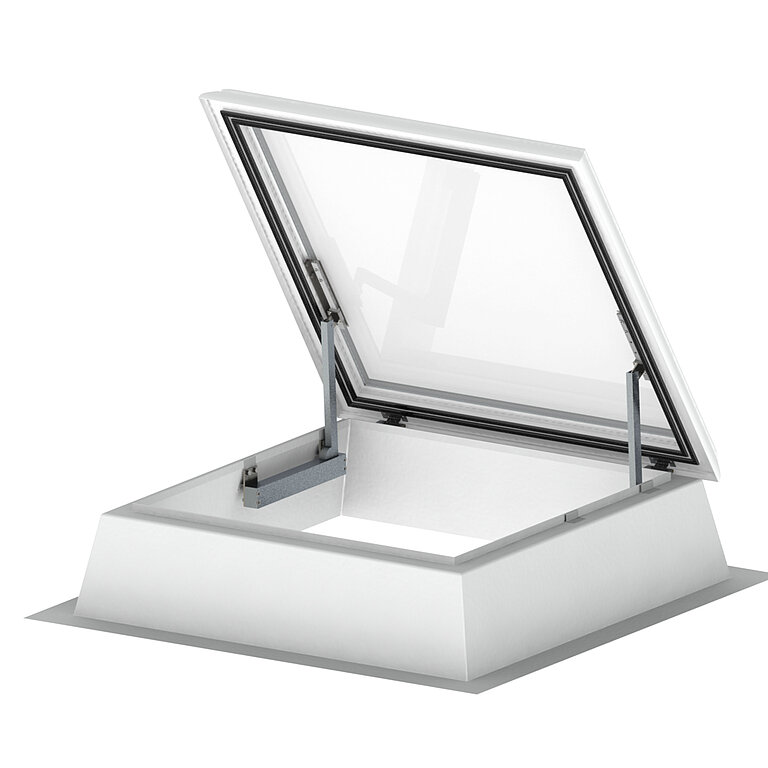 Elektrischer Dachausstieg für Flachdach, geöffnet