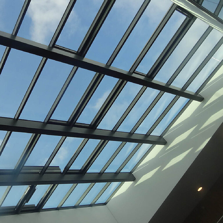 Glasdach PR60 Passivhaus mit energieeffizienter Verglasung und schlanken Profilen.