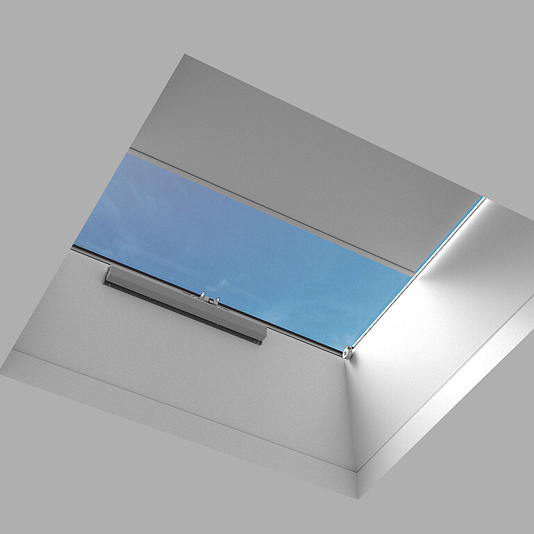 LAMILUX FE Passivhaus Dachfenster mit Blendschutz als funktionales Zubehör